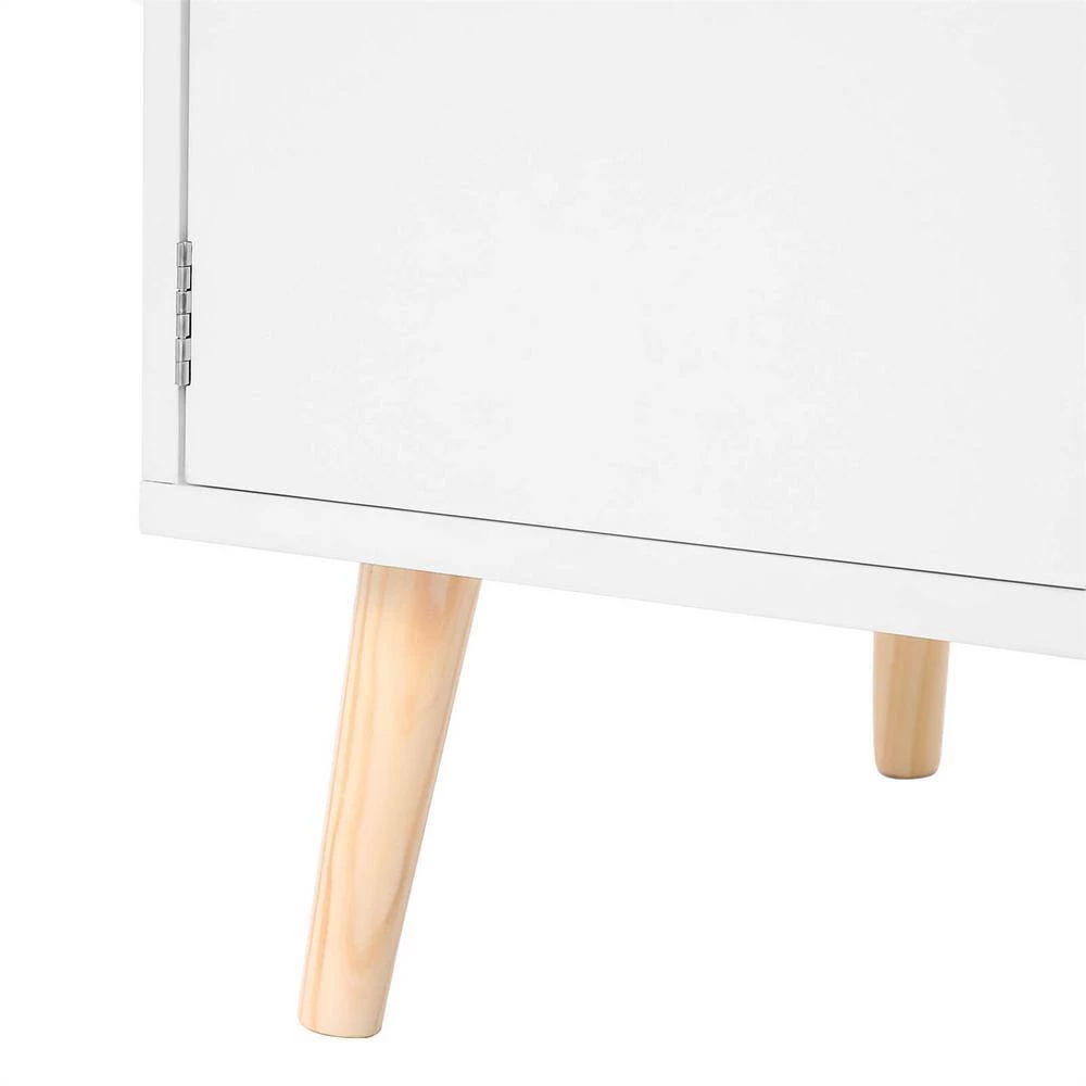 17.7 in. W White Rectangle Wood End Table by Cubilan 2 17.7 in. W White Rectangle Wood End Table by Cubilan - Image 2