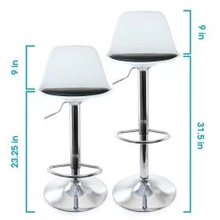 2-Piece Adjustable 35 in. Bar Stool in Black and White with Chrome Base by Elama 11 2-Piece Adjustable 35 in. Bar Stool in Black and White with Chrome Base by Elama -Elama Sales Store white elama bar stools 985116702m 4f 1000