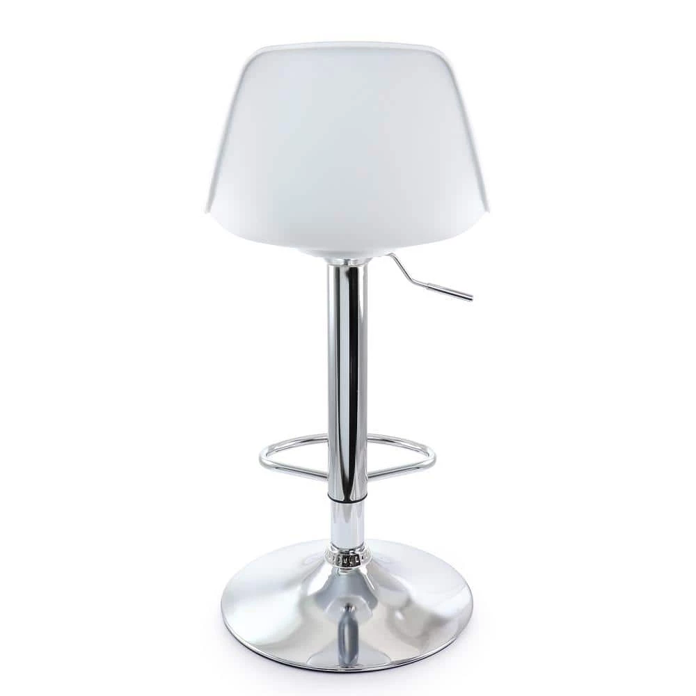 2-Piece Adjustable 35 in. Bar Stool in Black and White with Chrome Base by Elama 3 2-Piece Adjustable 35 in. Bar Stool in Black and White with Chrome Base by Elama - Image 3