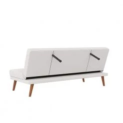 Brittany White Faux Leather Armless Futon by Novogratz -Elama Sales Store white faux leather novogratz futons 2467109n 66 1000