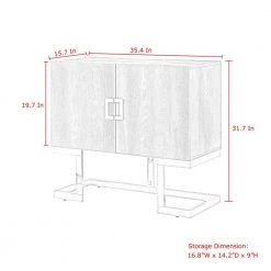 Olina White/Gold Cabinet 2-Doors 2-Adjustable Shelves 4-Compartments by Nicole Miller 12 Olina White/Gold Cabinet 2-Doors 2-Adjustable Shelves 4-Compartments by Nicole Miller -Elama Sales Store white gold nicole miller accent cabinets nca198 09wg hd 1d 1000