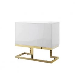 Olina White/Gold Cabinet 2-Doors 2-Adjustable Shelves 4-Compartments by Nicole Miller 16 Olina White/Gold Cabinet 2-Doors 2-Adjustable Shelves 4-Compartments by Nicole Miller -Elama Sales Store white gold nicole miller accent cabinets nca198 09wg hd 44 1000