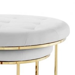 Draven Nesting Ottoman White/Gold PU Leather Button Tufted Metal Frame (Set of 2) by Nicole Miller 13 Draven Nesting Ottoman White/Gold PU Leather Button Tufted Metal Frame (Set of 2) by Nicole Miller -Elama Sales Store white gold pu leather nicole miller ottomans non106 01wg hd 1f 1000