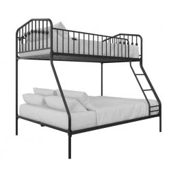 Bushwick White Metal Twin Over Full Bunk Bed by Novogratz