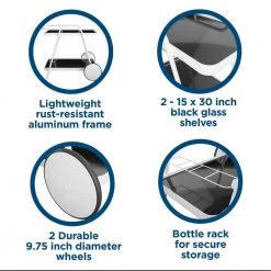 Poolside Collection White Barbie Outdoor Bar Cart by Novogratz 11 Poolside Collection White Barbie Outdoor Bar Cart by Novogratz -Elama Sales Store white novogratz bar carts 88191wht1e 1f 1000