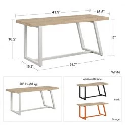 Palomino White Asymmetrical Entryway Bench (18.2 in. H x 41.9 in W x 15.47 in D) by Novogratz -Elama Sales Store white novogratz dining benches 1922013com 1f 1000
