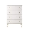 Finley 4 Drawer White Dresser by Novogratz