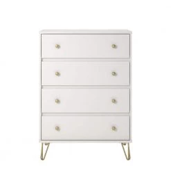 Finley 4 Drawer White Dresser by Novogratz
