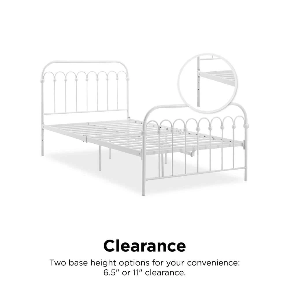 Bright Pop White Twin Metal Bed by Novogratz 5 Bright Pop White Twin Metal Bed by Novogratz - Image 5