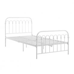 Bright Pop White Twin Metal Bed by Novogratz