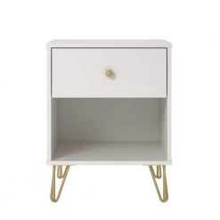 Finley 1-Drawer White Nightstand by Novogratz