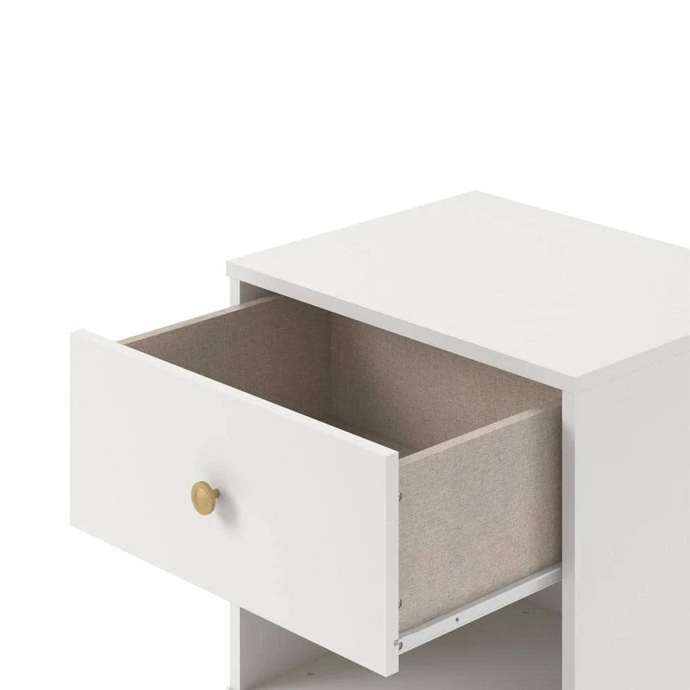 Finley 1-Drawer White Nightstand by Novogratz 4 Finley 1-Drawer White Nightstand by Novogratz - Image 4