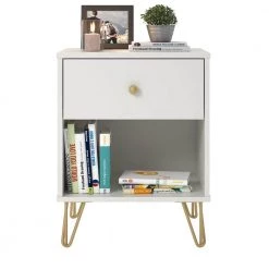Finley 1-Drawer White Nightstand by Novogratz 13 Finley 1-Drawer White Nightstand by Novogratz -Elama Sales Store white novogratz nightstands 5391015com c3 1000