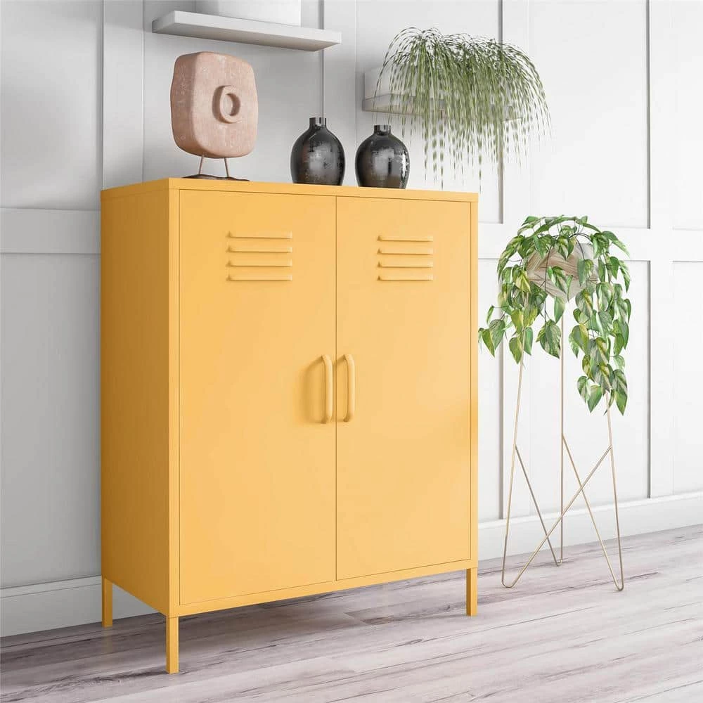 Cache Yellow 2-Door Metal Locker Storage Cabinet by Novogratz 6 Cache Yellow 2-Door Metal Locker Storage Cabinet by Novogratz - Image 6